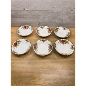 VINTAGE Royal Albert China Old Country Roses Desert Bowls 5.25” England ~6 Pc
